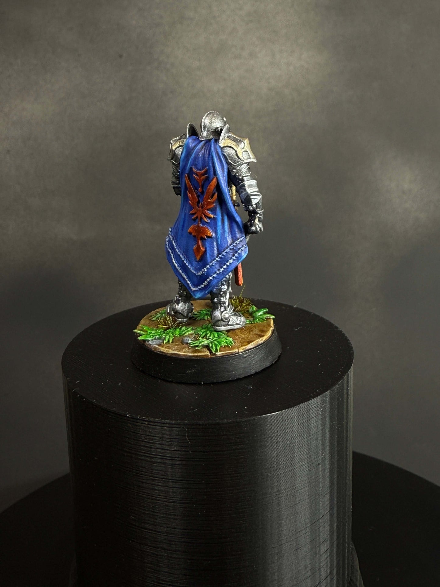 front view of an RPG miniature of a knight.