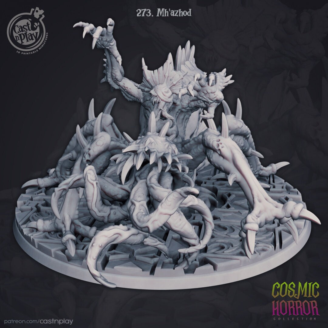 Mh'Azhod | RPG Miniature for Dungeons and Dragons|Pathfinder|Tabletop Wargaming | Demon Miniature | Cast N Play