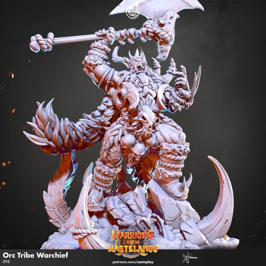 Orc Tribe Warchief | RPG Miniature for Dungeons and Dragons|Pathfinder|Tabletop Wargaming | Humanoid Miniature | Cast N Play