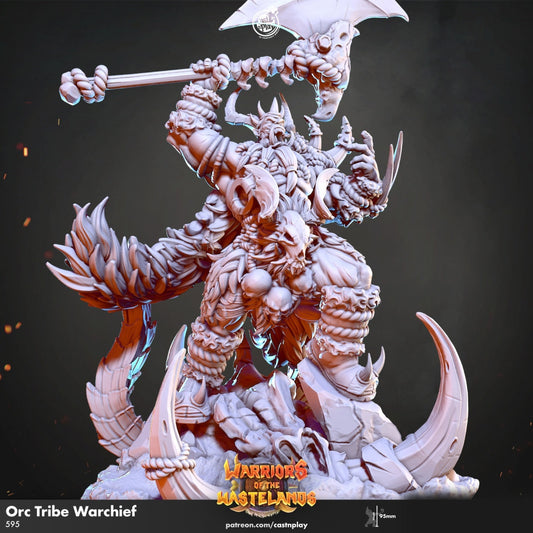 Orc Tribe Warchief | RPG Miniature for Dungeons and Dragons|Pathfinder|Tabletop Wargaming | Humanoid Miniature | Cast N Play