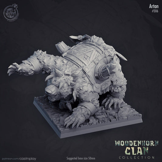 Artan (War Bear) | RPG Miniature for Dungeons and Dragons|Pathfinder|Tabletop Wargaming | Beast Miniature | Cast N Play