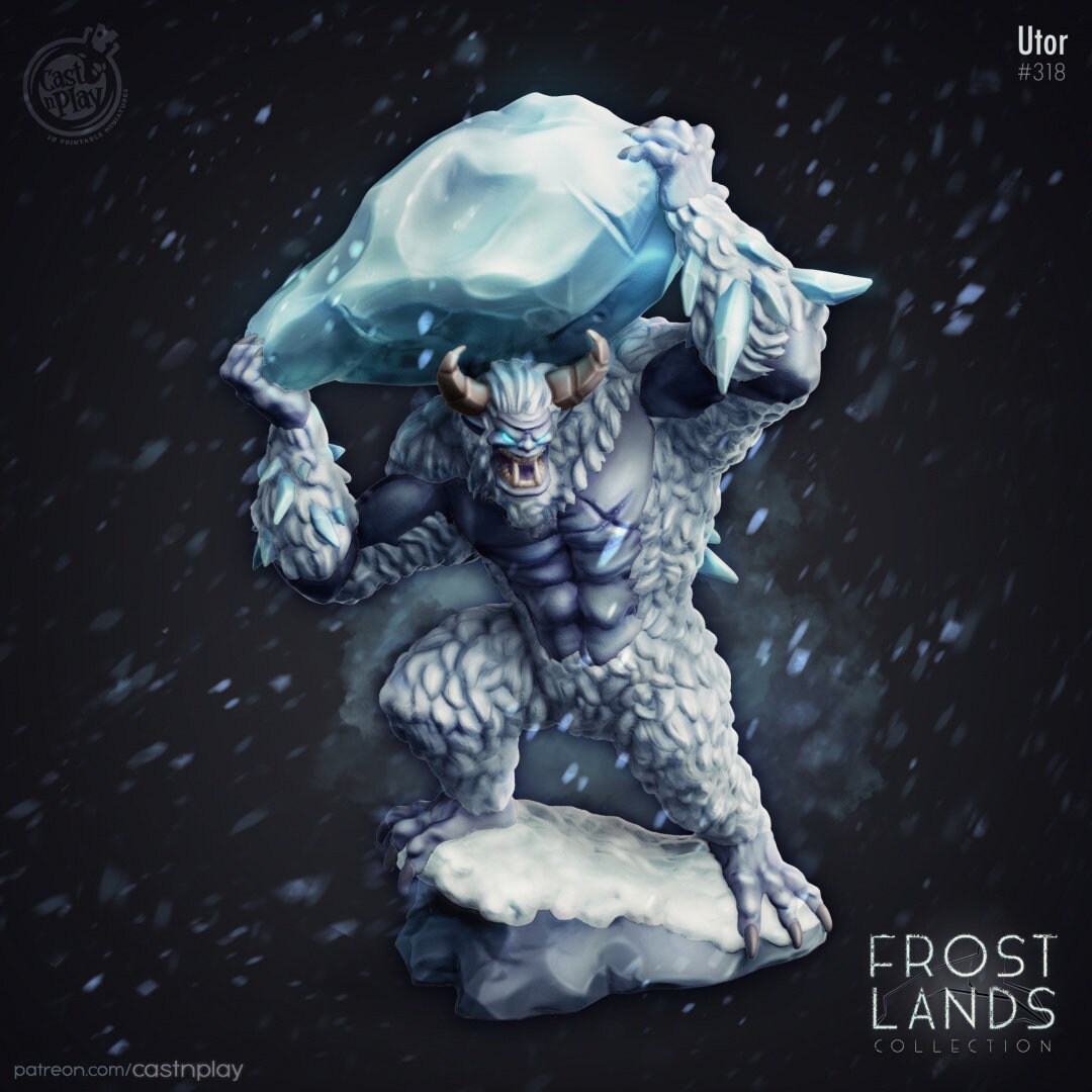 Utor (Yeti) | RPG Miniature for Dungeons and Dragons|Pathfinder|Tabletop Wargaming | Monster Miniature | Cast N Play