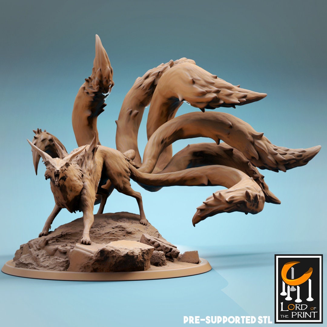 Kitsune | RPG Miniature for Dungeons and Dragons|Pathfinder|Tabletop Wargaming | Beast Miniature | Lord of the Print