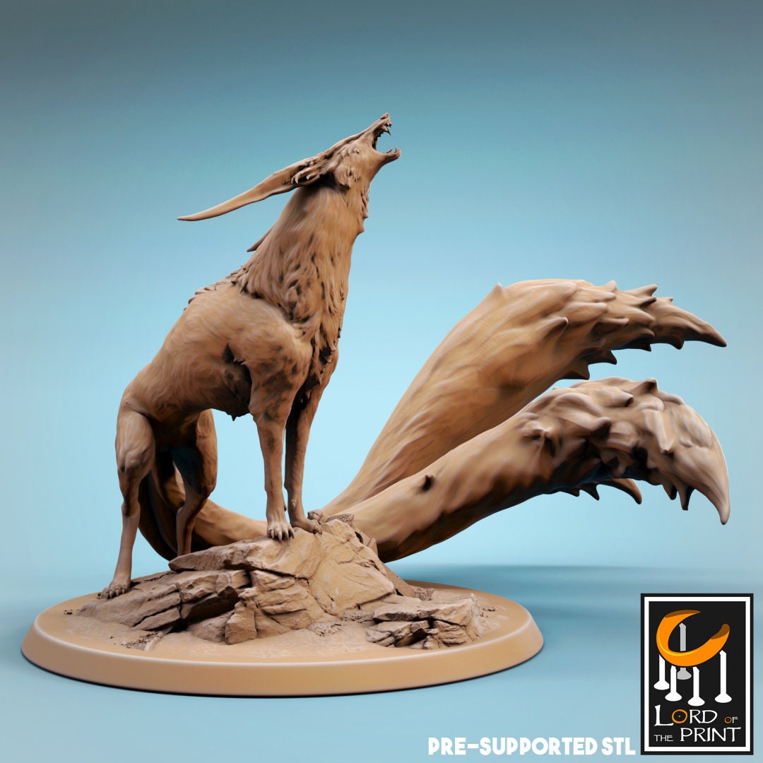 Kitsune | RPG Miniature for Dungeons and Dragons|Pathfinder|Tabletop Wargaming | Beast Miniature | Lord of the Print