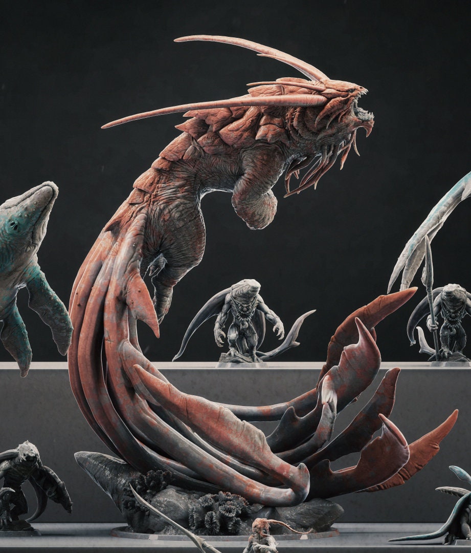 Kraken Ship-Breaker | RPG Miniature for Dungeons and Dragons|Pathfinder|Tabletop Wargaming | Monster Miniature | Lord of the Print