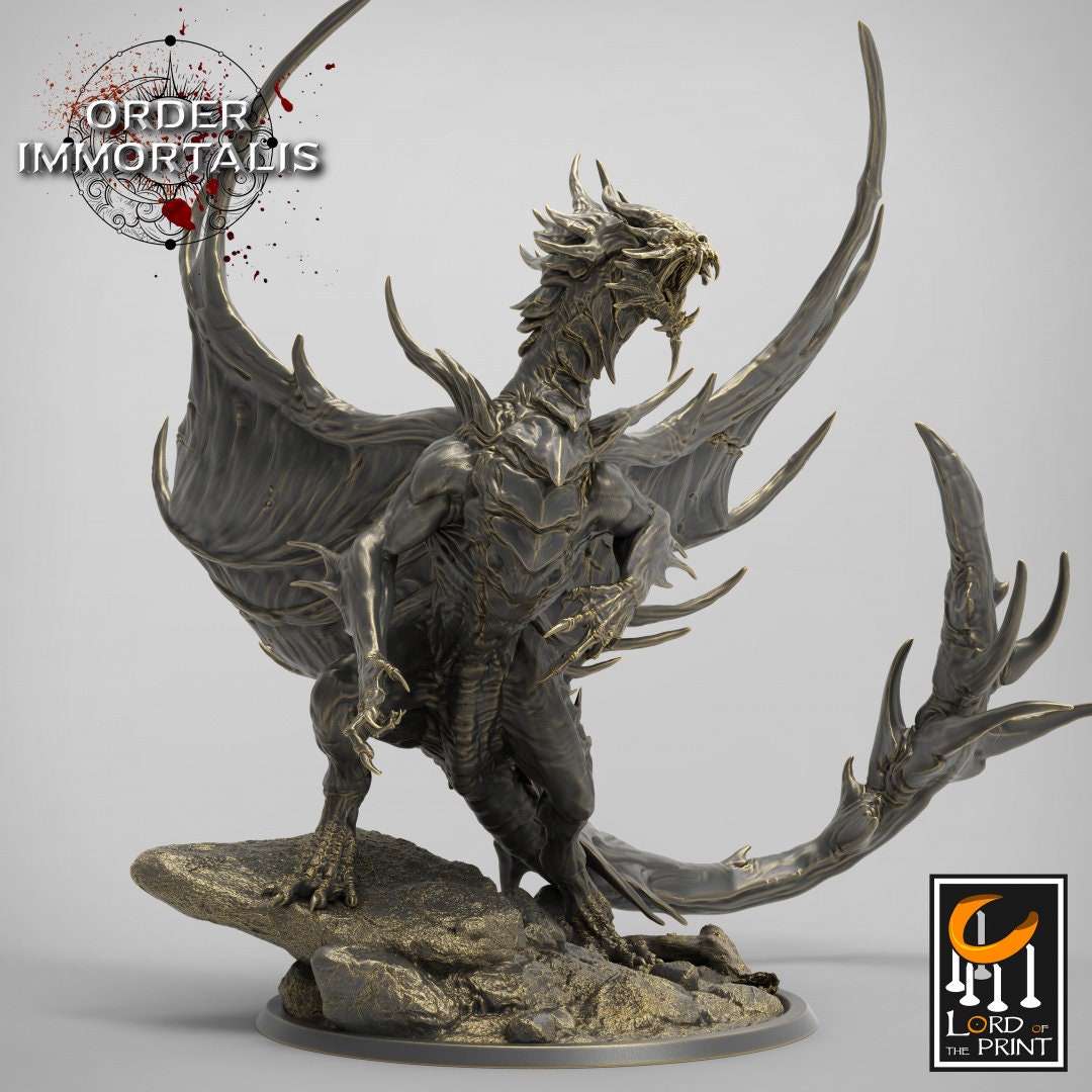 Adult Blood Dragon | RPG Miniature for Dungeons and Dragons|Pathfinder|Tabletop Wargaming | Dragon Miniature | Lord of the Print