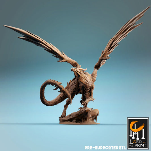 Elder Steel Dragon | RPG Miniature for Dungeons and Dragons|Pathfinder|Tabletop Wargaming | Dragon Miniature | Lord of the Print