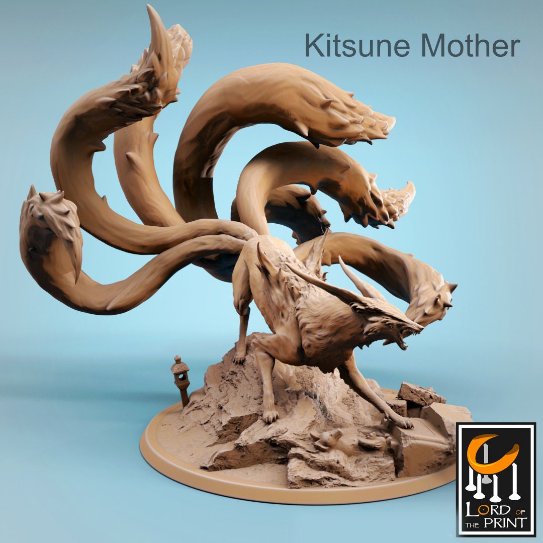 Kitsune | RPG Miniature for Dungeons and Dragons|Pathfinder|Tabletop Wargaming | Beast Miniature | Lord of the Print