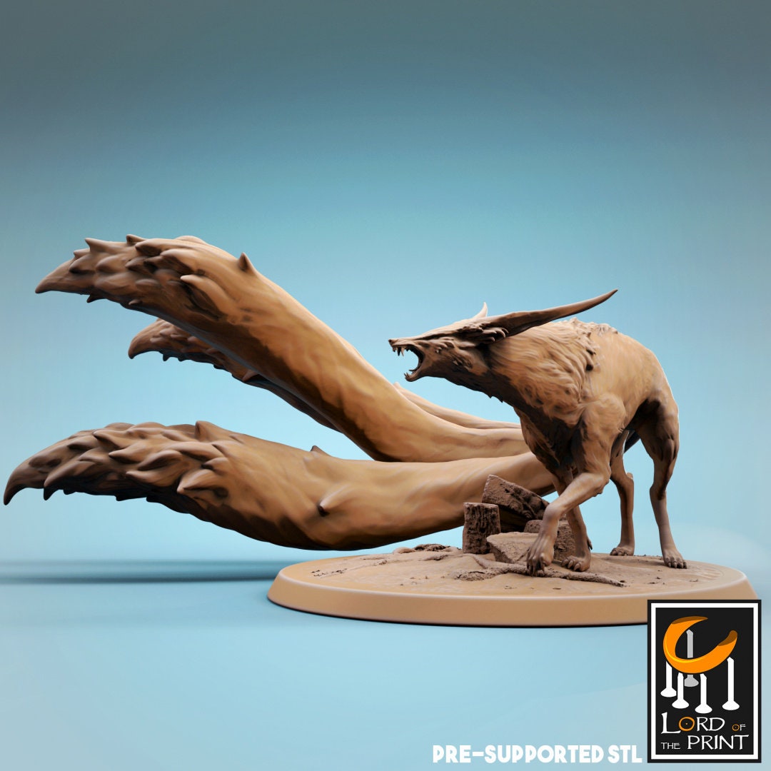 Kitsune | RPG Miniature for Dungeons and Dragons|Pathfinder|Tabletop Wargaming | Beast Miniature | Lord of the Print