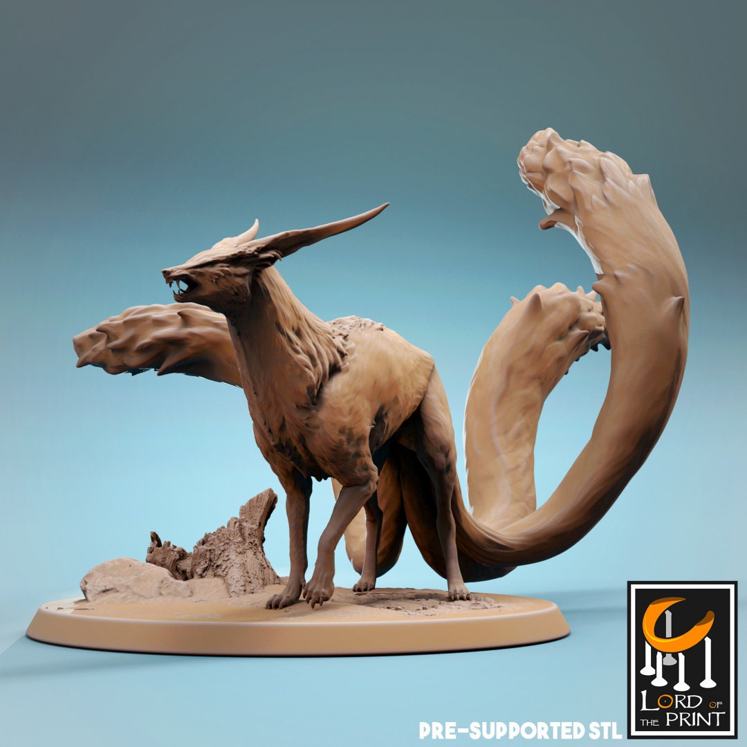 Kitsune | RPG Miniature for Dungeons and Dragons|Pathfinder|Tabletop Wargaming | Beast Miniature | Lord of the Print