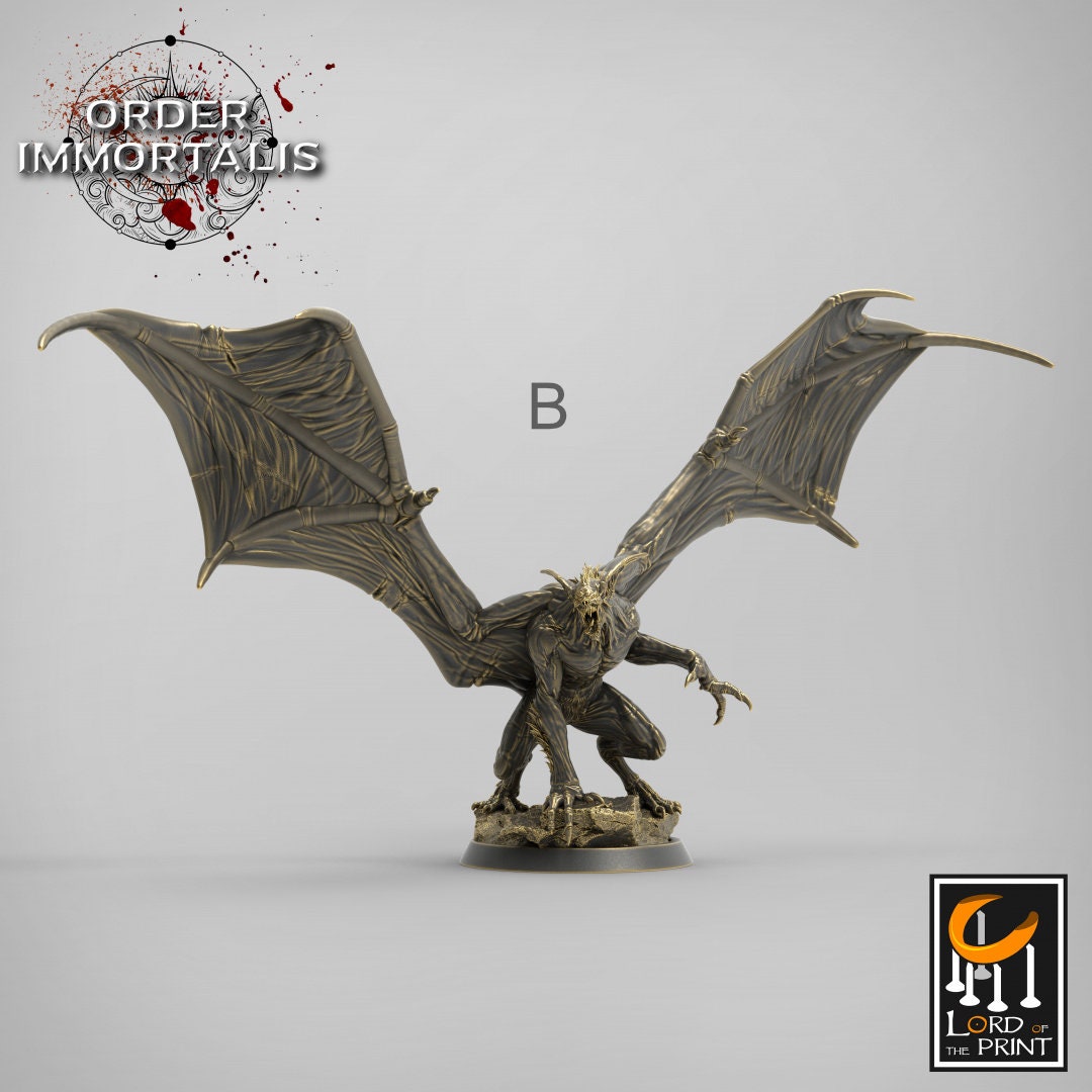 Flying Vampire | RPG Miniature for Dungeons and Dragons|Pathfinder|Tabletop | Vampire Miniature | Lord of the Print