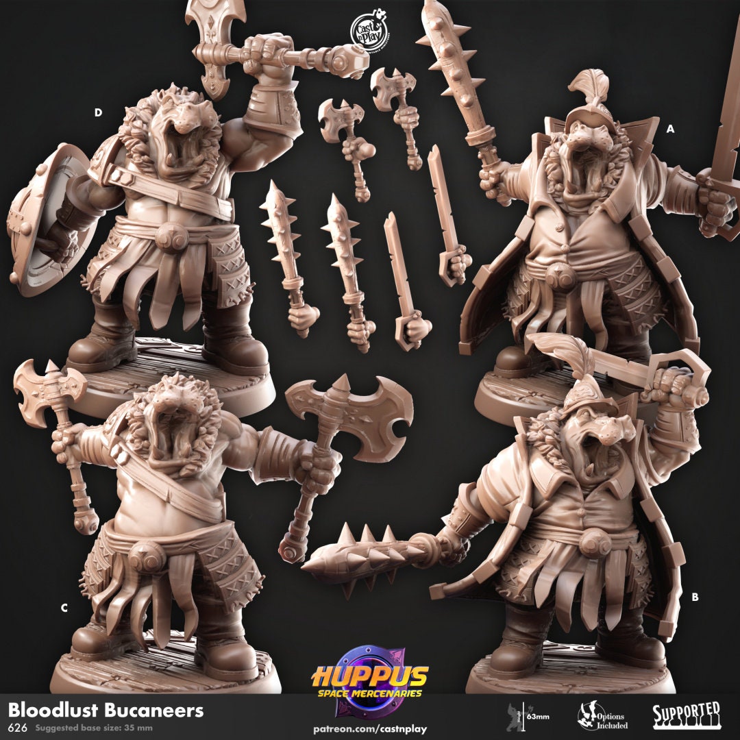 Huppus Space Mercenaries - Part 1 | RPG Miniature for Dungeons and Dragons|Pathfinder|Tabletop Wargaming | Humanoid Miniature | Cast N Play