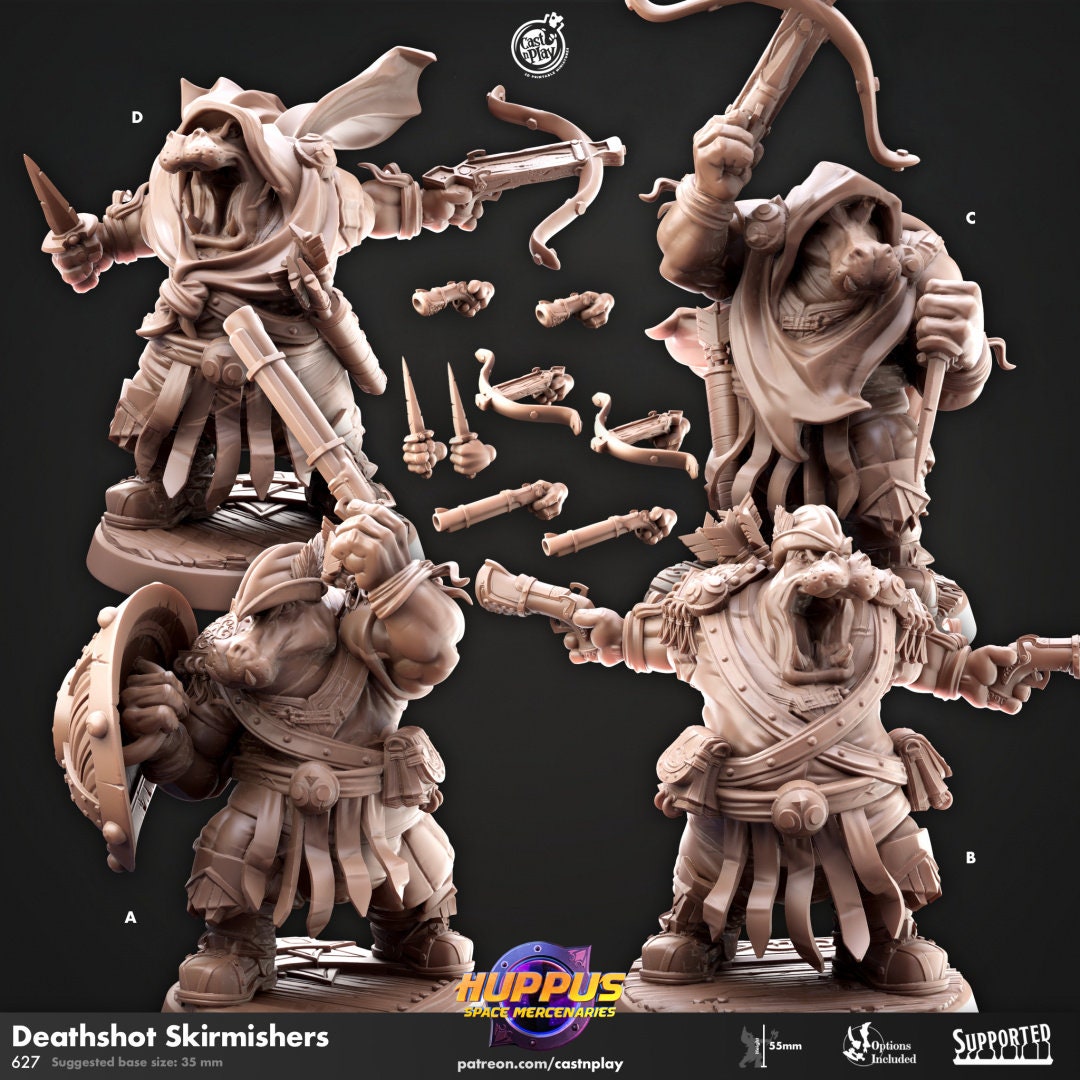 Huppus Space Mercenaries - Part 1 | RPG Miniature for Dungeons and Dragons|Pathfinder|Tabletop Wargaming | Humanoid Miniature | Cast N Play