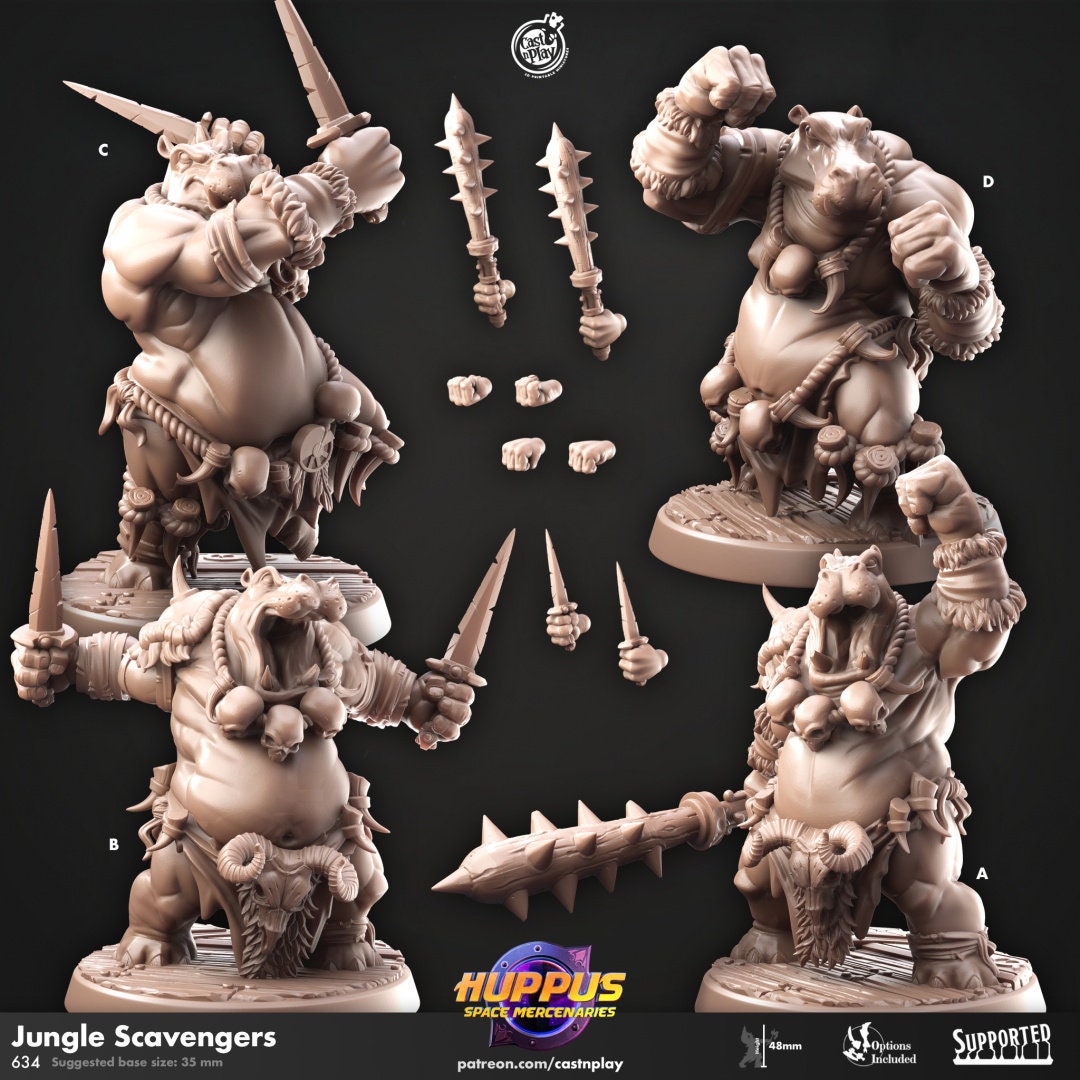 Huppus Space Mercenaries - Part 2 | RPG Miniature for Dungeons and Dragons|Pathfinder|Tabletop Wargaming | Humanoid Miniature | Cast N Play