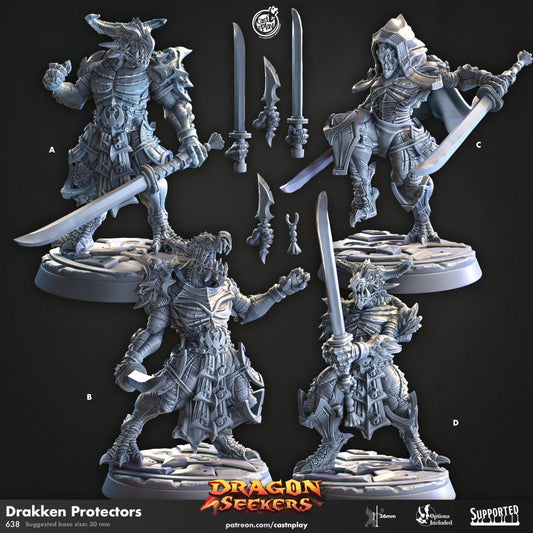 Dragon Seekers - Part 2 | RPG Miniature for Dungeons and Dragons|Pathfinder|Tabletop Wargaming | Dragonborn Miniature | Cast N Play