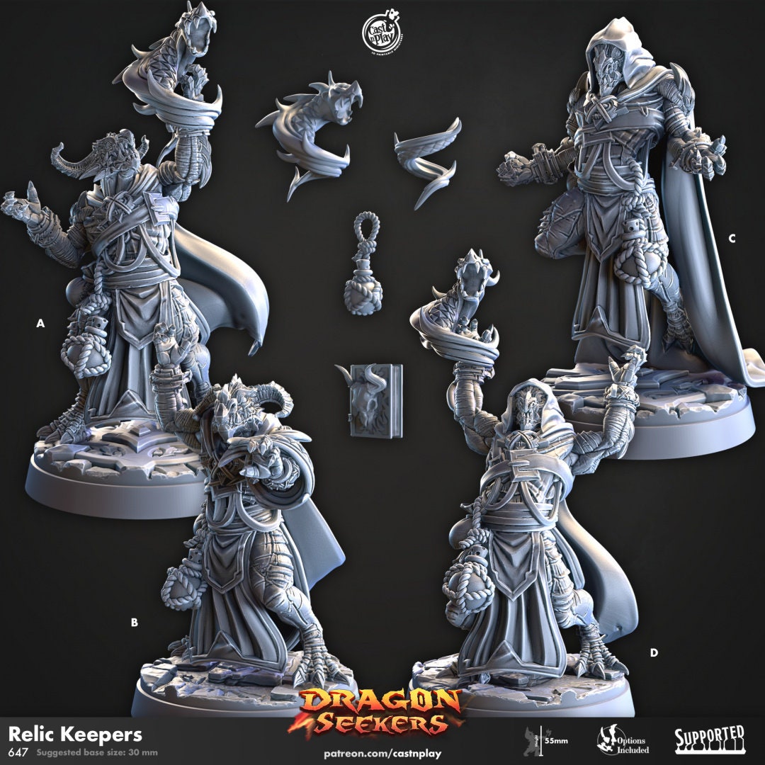 Dragon Seekers - Part 2 | RPG Miniature for Dungeons and Dragons|Pathfinder|Tabletop Wargaming | Dragonborn Miniature | Cast N Play