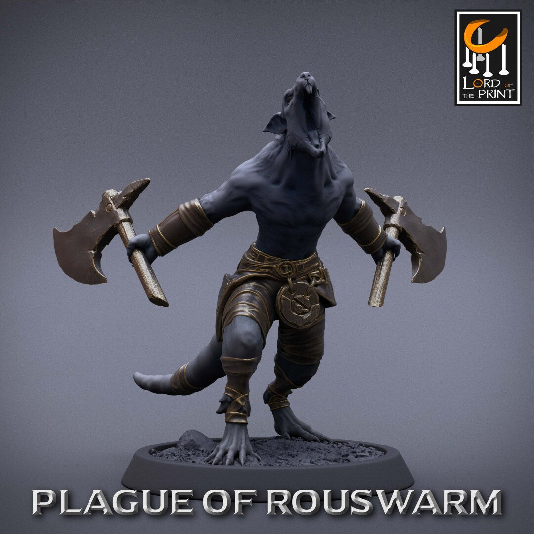 Rat Barbarians | RPG Miniature for Dungeons and Dragons|Pathfinder|Tabletop Wargaming | Humanoid Miniature | Lord of the Print