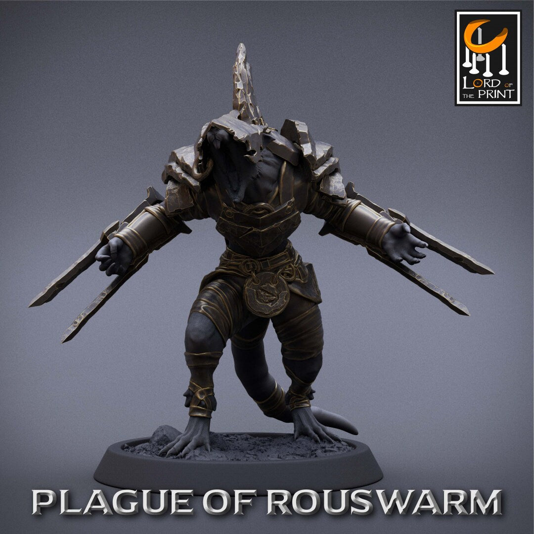 Rat Berserkers | RPG Miniature for Dungeons and Dragons|Pathfinder|Tabletop Wargaming | Humanoid Miniature | Lord of the Print