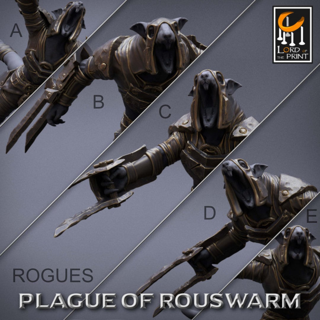 Rat Rogues | RPG Miniature for Dungeons and Dragons|Pathfinder|Tabletop Wargaming | Humanoid Miniature | Lord of the Print