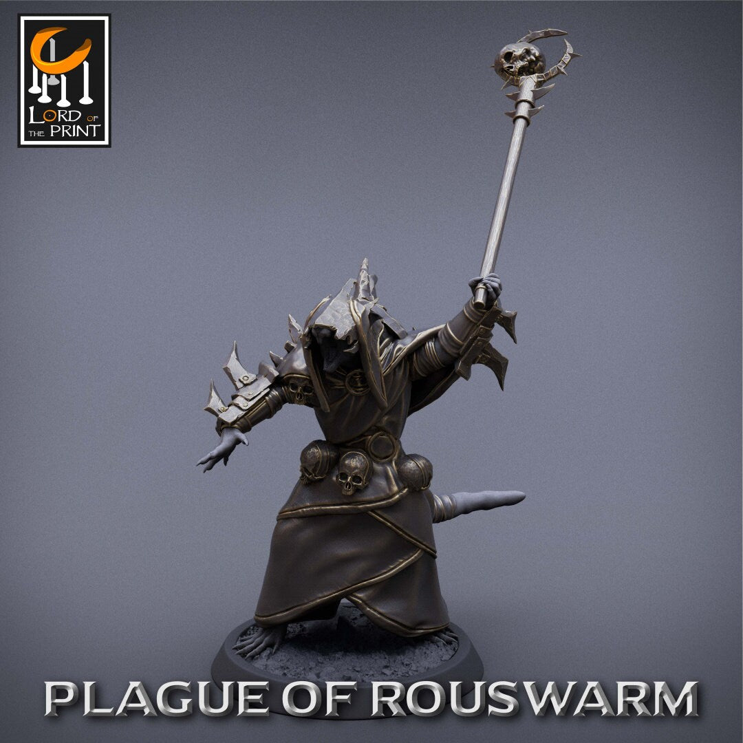 Rat Priests | RPG Miniature for Dungeons and Dragons|Pathfinder|Tabletop Wargaming | Humanoid Miniature | Lord of the Print