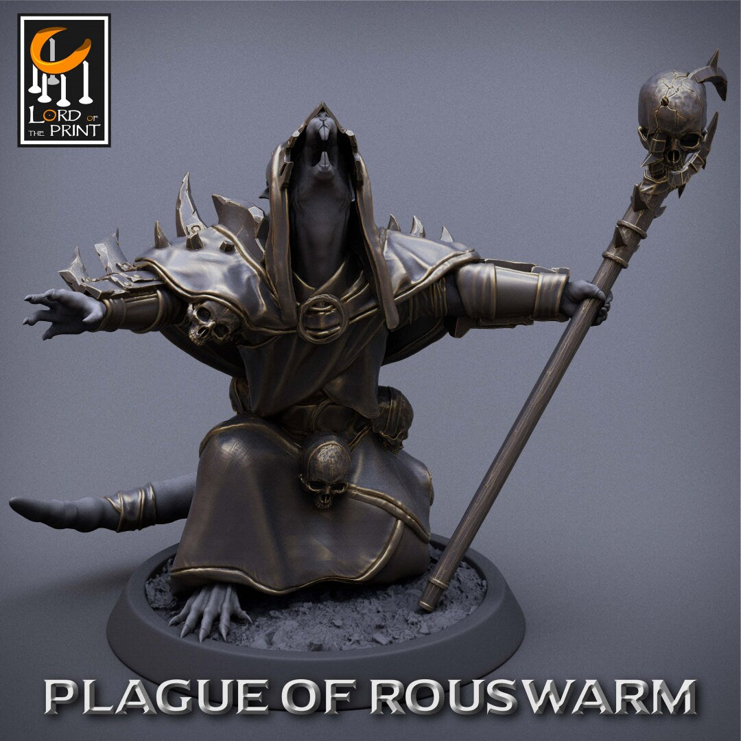 Rat Priests | RPG Miniature for Dungeons and Dragons|Pathfinder|Tabletop Wargaming | Humanoid Miniature | Lord of the Print