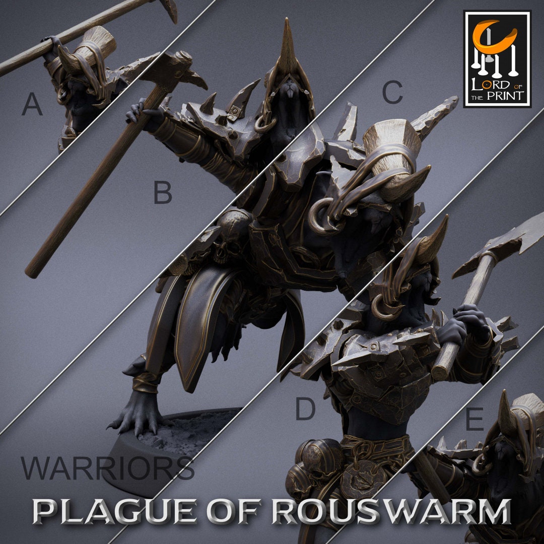 Rat Warriors | RPG Miniature for Dungeons and Dragons|Pathfinder|Tabletop Wargaming | Humanoid Miniature | Lord of the Print