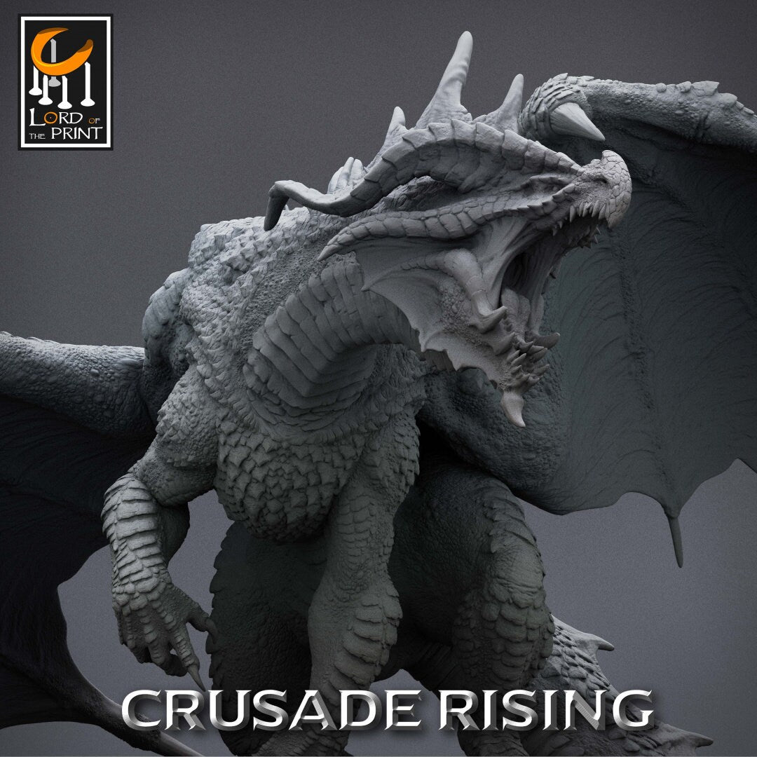 Red Chromatic Dragon | RPG Miniature for Dungeons and Dragons|Pathfinder|Tabletop Wargaming | Dragon Miniature | Lord of the Print
