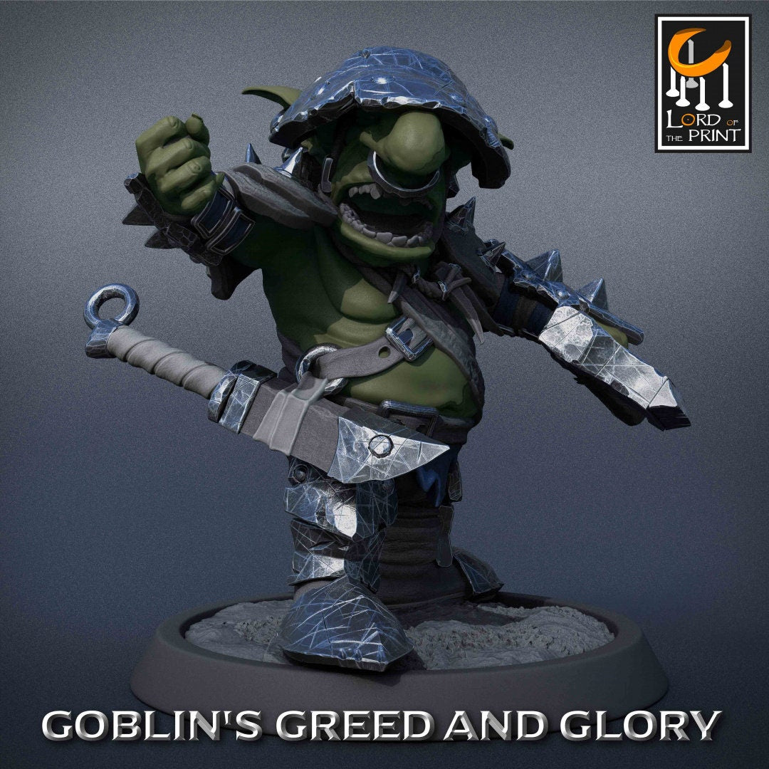 Warlike Goblins | RPG Miniature for Dungeons and Dragons|Pathfinder|Tabletop Wargaming | Goblin Miniature | Lord of the Print
