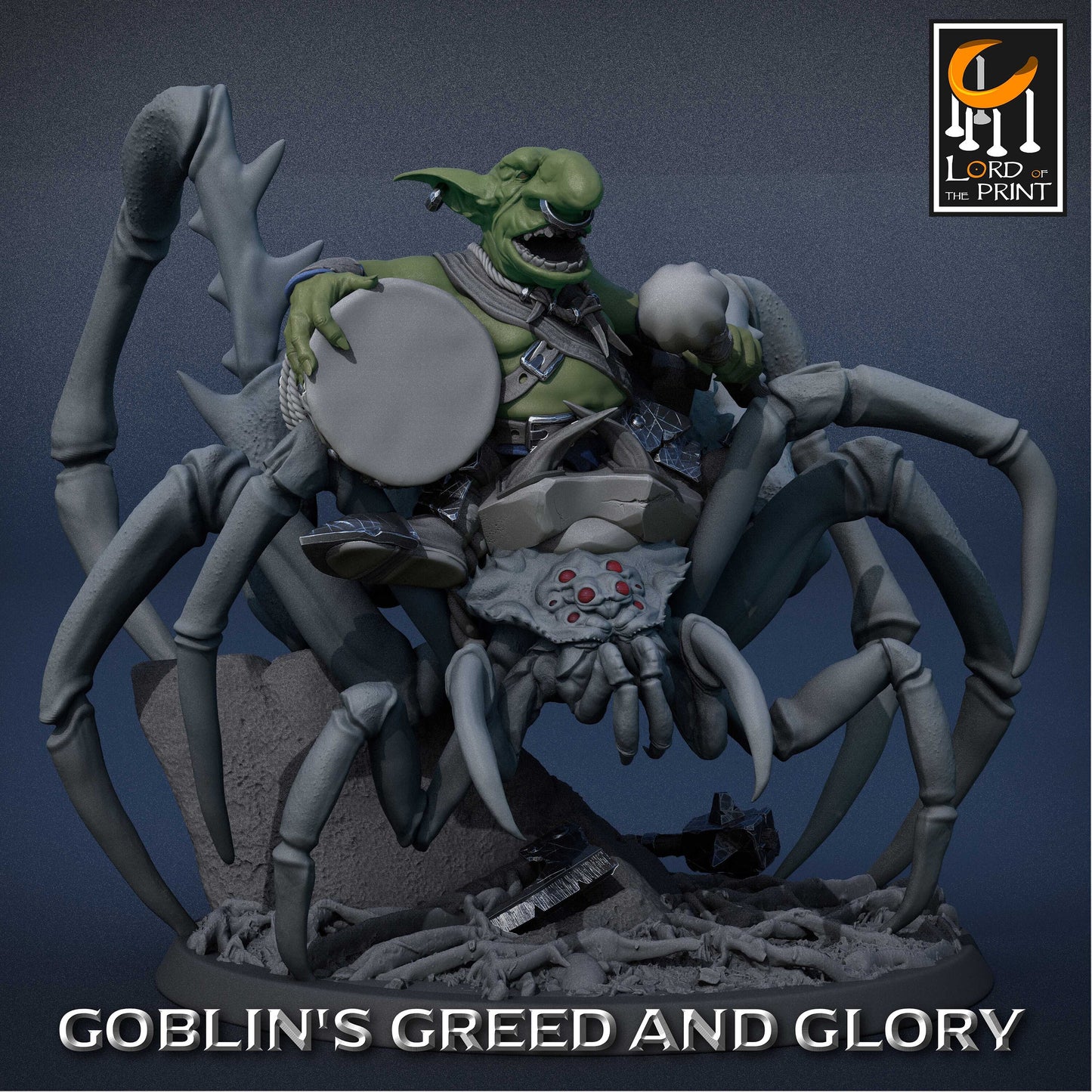 Goblin Spider Riders A | RPG Miniature for Dungeons and Dragons|Pathfinder|Tabletop Wargaming | Goblin Miniature | Lord of the Print