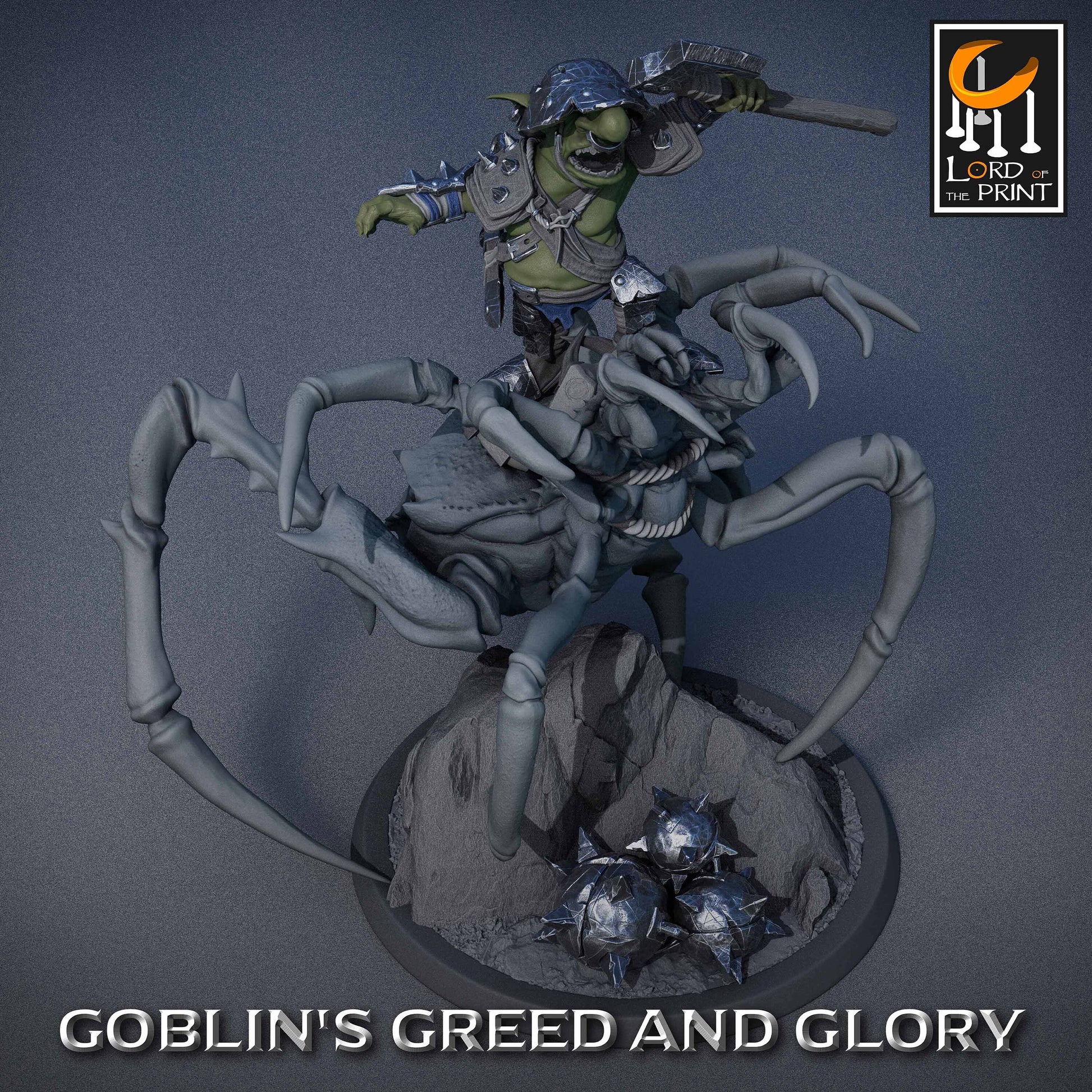 Goblin Spider Riders A | RPG Miniature for Dungeons and Dragons|Pathfinder|Tabletop Wargaming | Goblin Miniature | Lord of the Print
