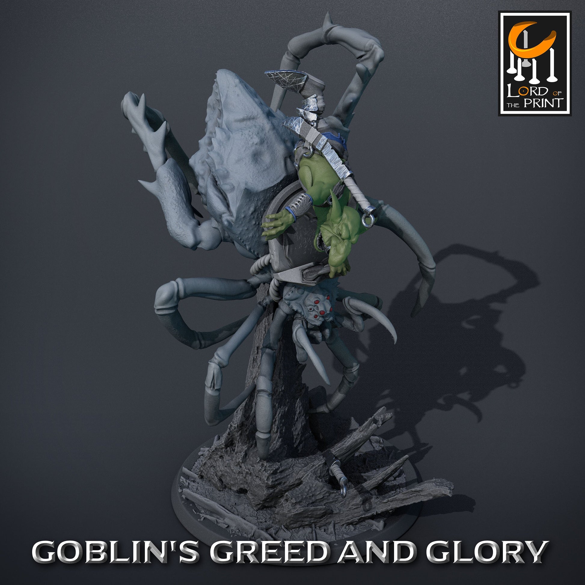 Goblin Spider Riders B | RPG Miniature for Dungeons and Dragons|Pathfinder|Tabletop Wargaming | Goblin Miniature | Lord of the Print