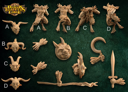 Modular Fauns | RPG Miniature for Dungeons and Dragons|Pathfinder|Tabletop Wargaming | Fey Miniature | Dragon Trappers Lodge