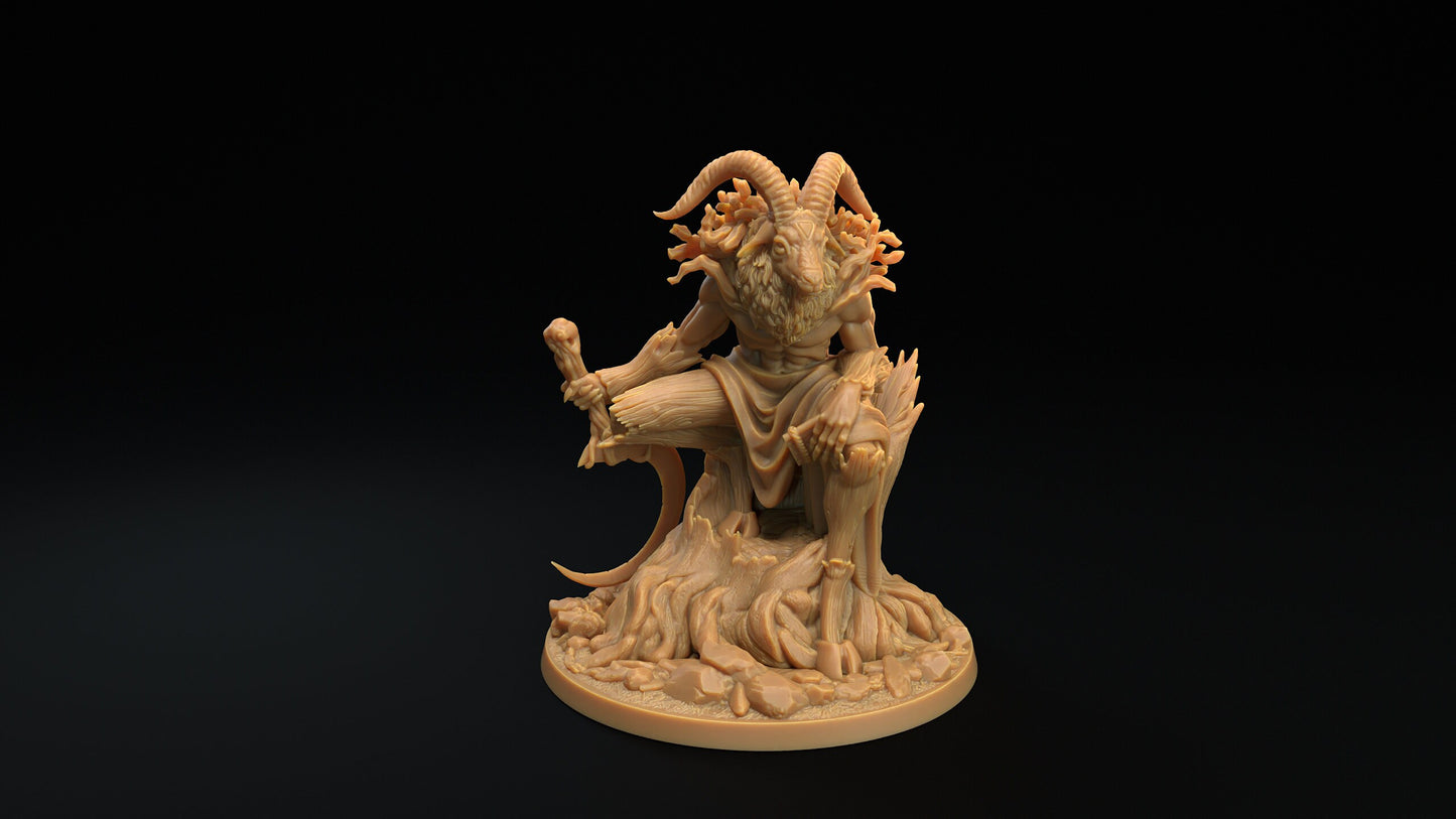 Pan, Faun Sire | RPG Miniature for Dungeons and Dragons|Pathfinder|Tabletop Wargaming | Fey Miniature | Dragon Trappers Lodge
