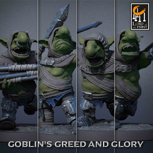 Goblin Lancers | RPG Miniature for Dungeons and Dragons|Pathfinder|Tabletop Wargaming | Goblin Miniature | Lord of the Print