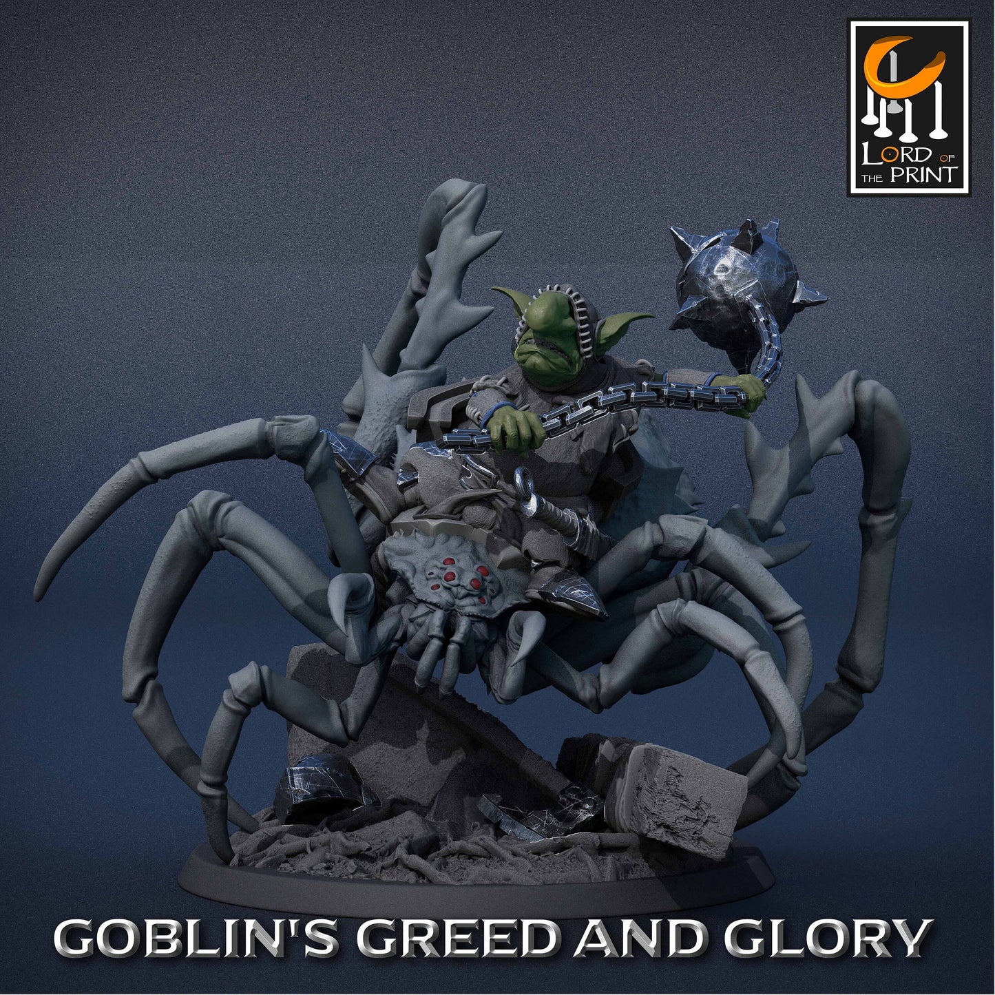 Goblin Spider Riders A | RPG Miniature for Dungeons and Dragons|Pathfinder|Tabletop Wargaming | Goblin Miniature | Lord of the Print