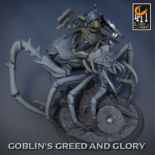 Goblin Spider Riders B | RPG Miniature for Dungeons and Dragons|Pathfinder|Tabletop Wargaming | Goblin Miniature | Lord of the Print