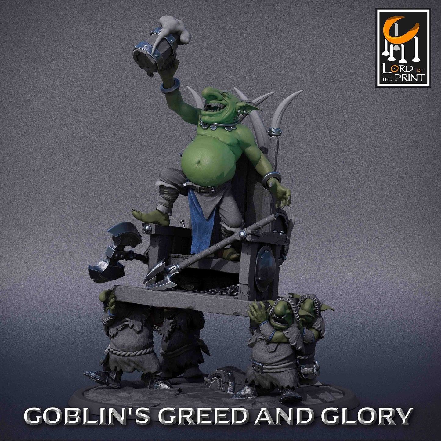 Goblin King | RPG Miniature for Dungeons and Dragons|Pathfinder|Tabletop Wargaming | Goblin Miniature | Lord of the Print