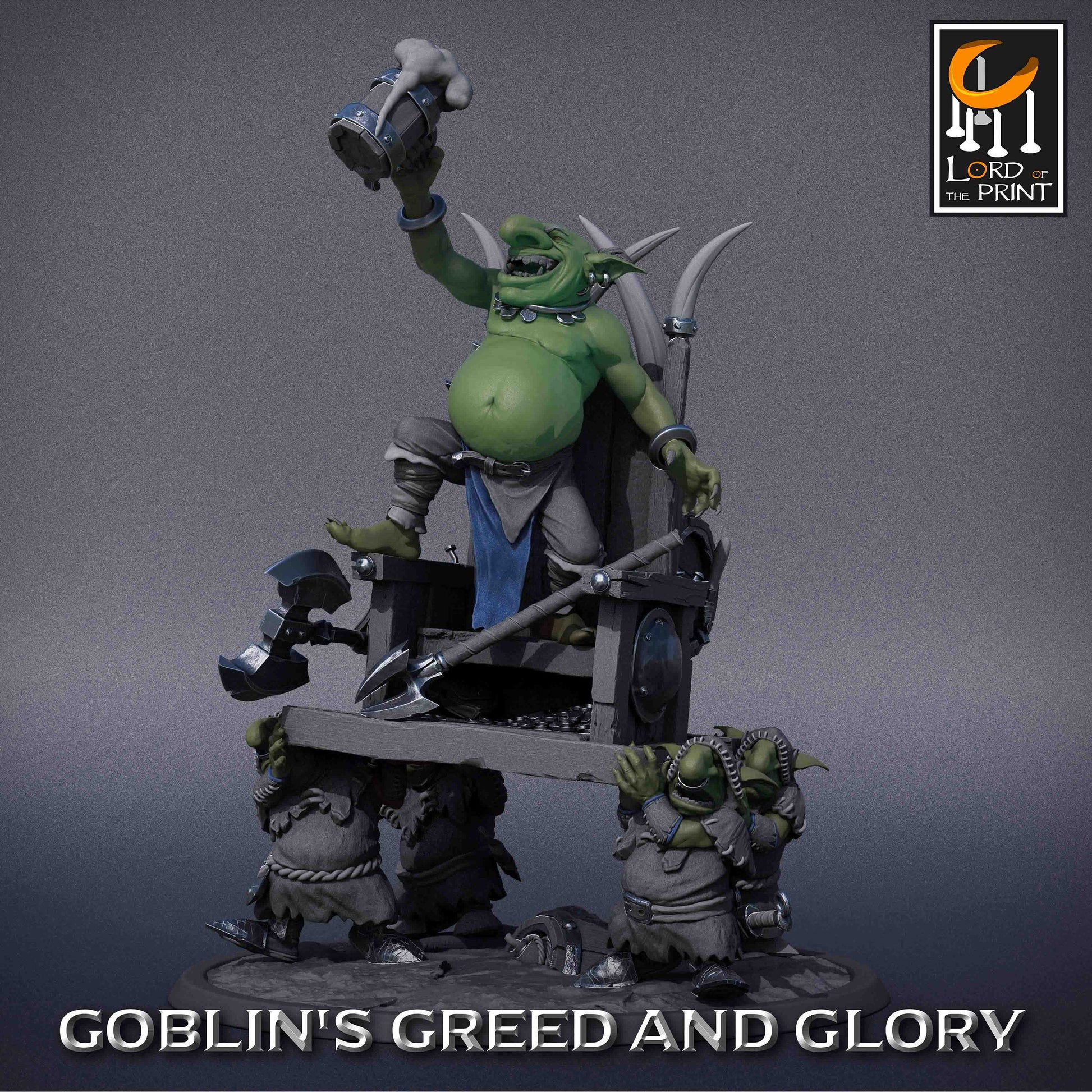 Goblin King | RPG Miniature for Dungeons and Dragons|Pathfinder|Tabletop Wargaming | Goblin Miniature | Lord of the Print