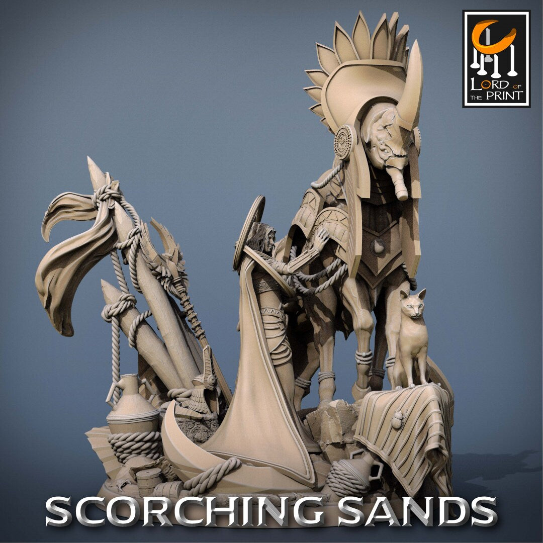 Egyptian Queen | RPG Miniature for Dungeons and Dragons|Pathfinder|Tabletop Wargaming | Human Miniature | Lord of the Print