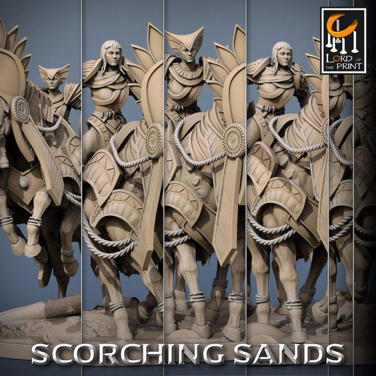 Egyptian Cavaliers | RPG Miniature for Dungeons and Dragons|Pathfinder|Tabletop Wargaming | Human Miniature | Lord of the Print