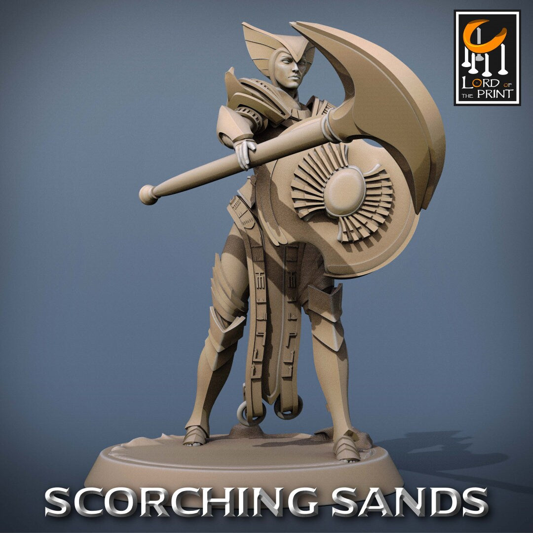 Egyptian Axe Soldier | RPG Miniature for Dungeons and Dragons|Pathfinder|Tabletop Wargaming | Human Miniature | Lord of the Print
