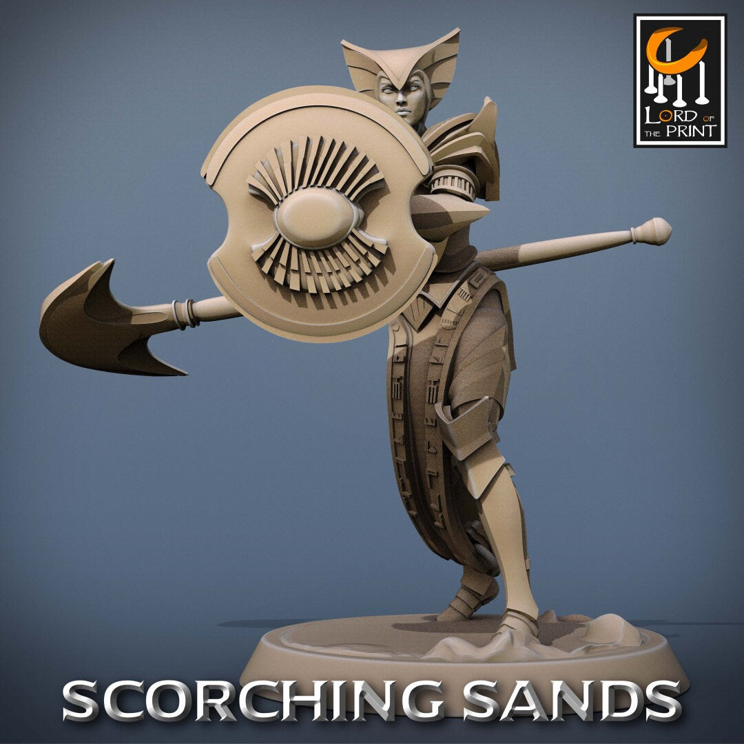 Egyptian Axe Soldier | RPG Miniature for Dungeons and Dragons|Pathfinder|Tabletop Wargaming | Human Miniature | Lord of the Print