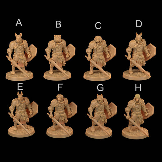 Dog Knight | RPG Miniature for Dungeons and Dragons|Pathfinder|Tabletop Wargaming | Humanoid Miniature | Dragon Trappers Lodge