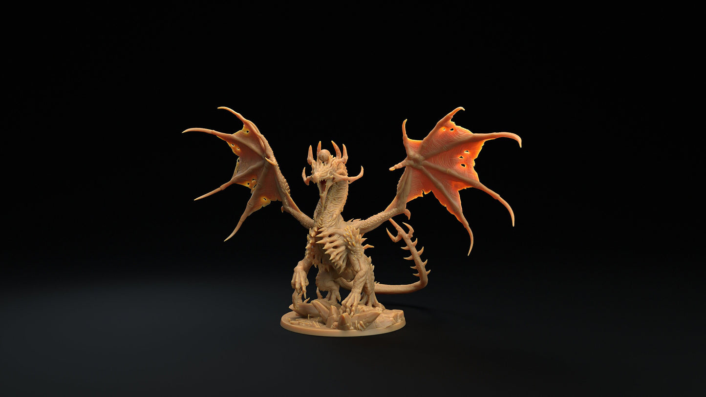 Abyssal Hellkite | RPG Miniature for Dungeons and Dragons|Pathfinder|Tabletop Wargaming | Dragon Miniature | Dragon Trappers Lodge