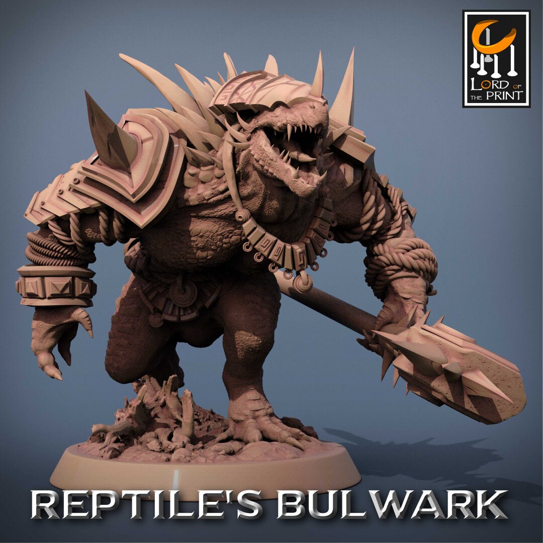 Lizardmen | RPG Miniature for Dungeons and Dragons|Pathfinder|Tabletop Wargaming | Humanoid Miniature | Lord of the Print