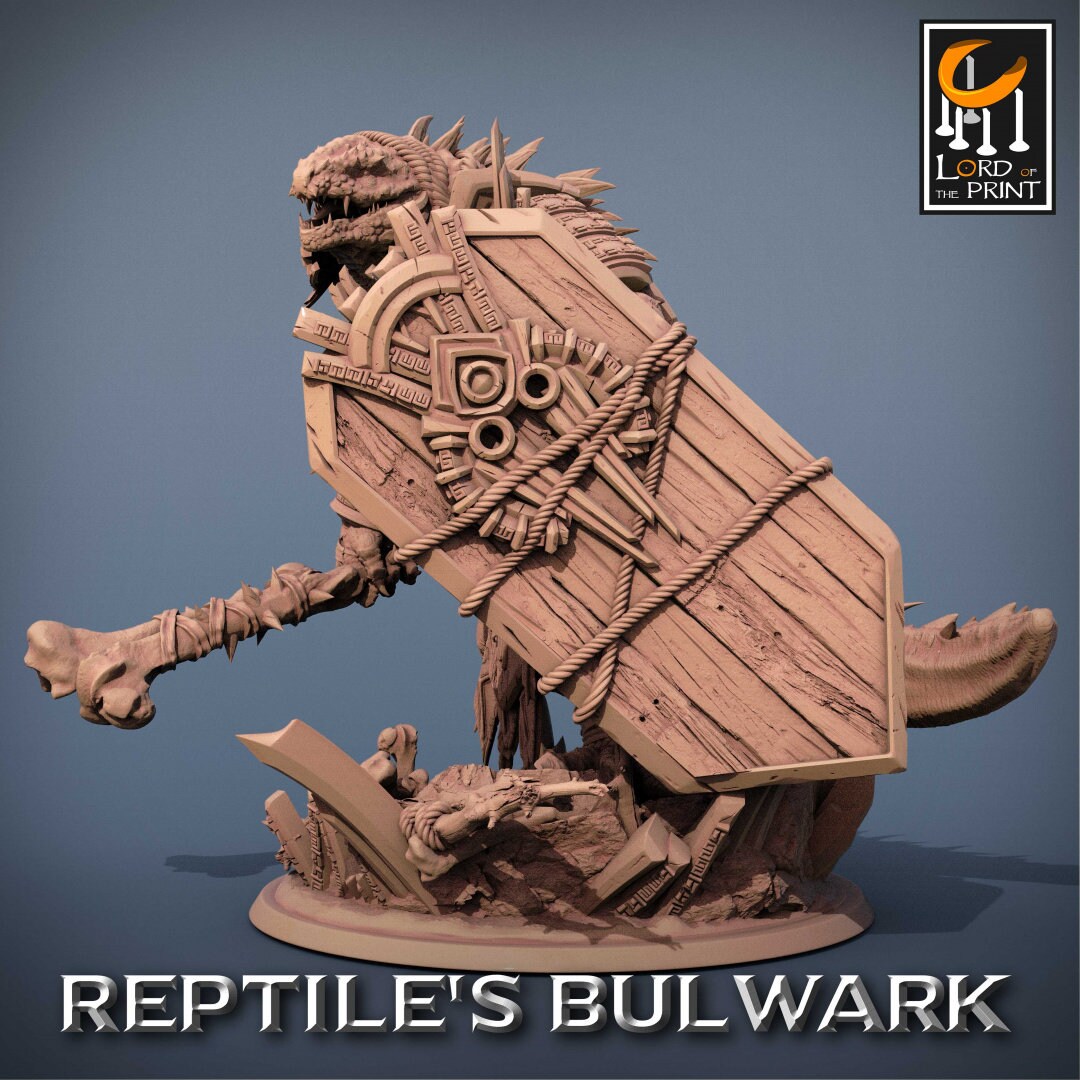 Lizardmen Bodyguard | RPG Miniature for Dungeons and Dragons|Pathfinder|Tabletop Wargaming | Humanoid Miniature | Lord of the Print
