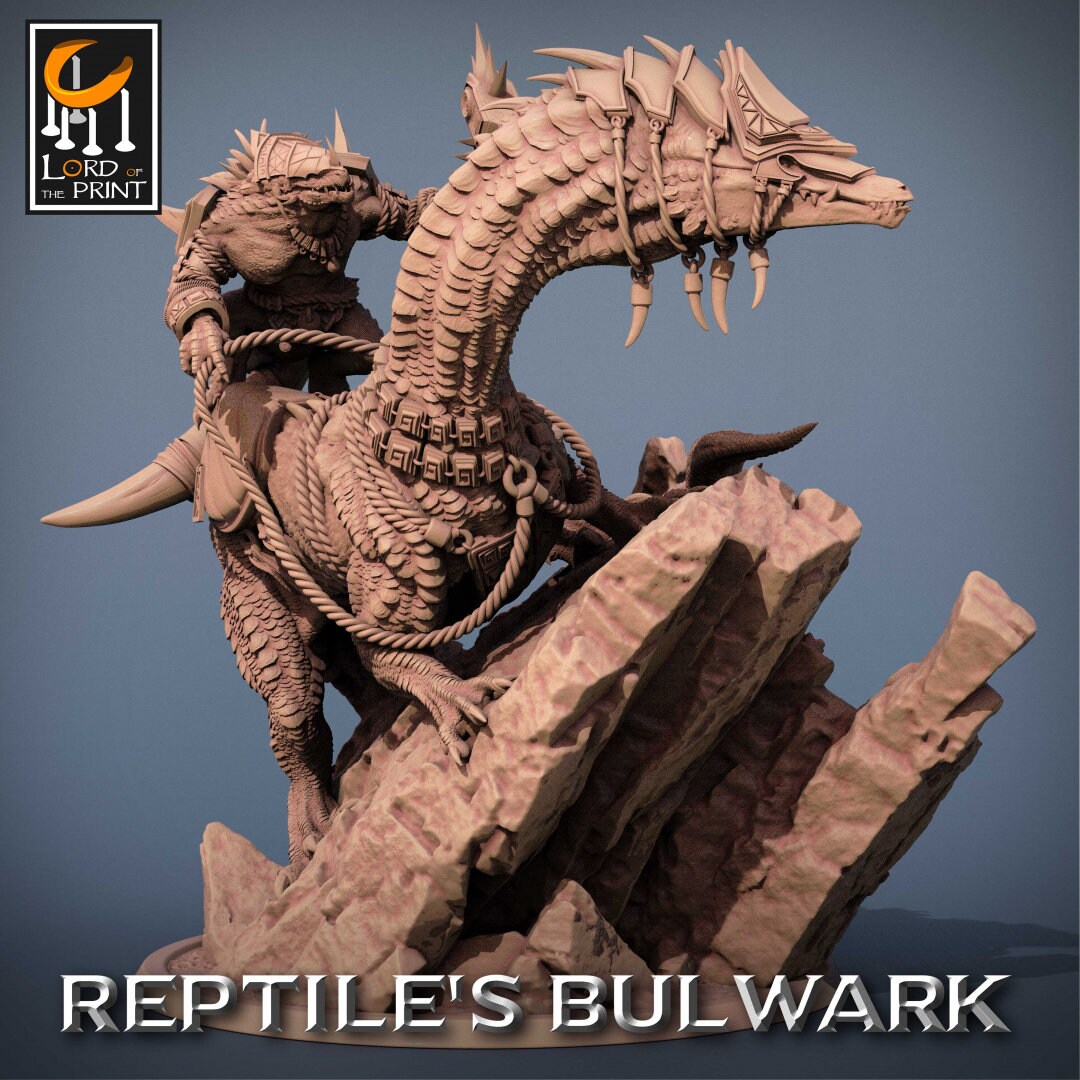 Mounted Lizardmen | RPG Miniature for Dungeons and Dragons|Pathfinder|Tabletop Wargaming | Dinosaur Miniature | Lord of the Print