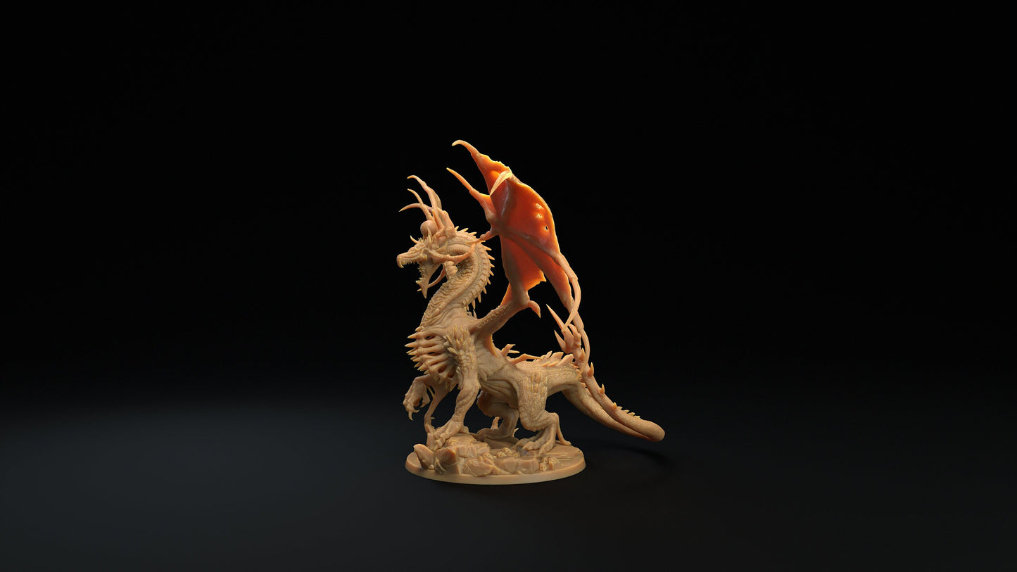 Abyssal Hellkite | RPG Miniature for Dungeons and Dragons|Pathfinder|Tabletop Wargaming | Dragon Miniature | Dragon Trappers Lodge