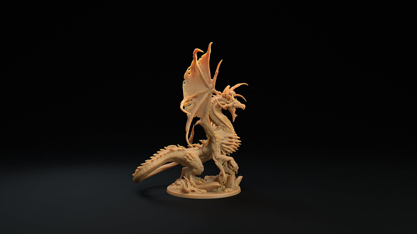 Abyssal Hellkite | RPG Miniature for Dungeons and Dragons|Pathfinder|Tabletop Wargaming | Dragon Miniature | Dragon Trappers Lodge