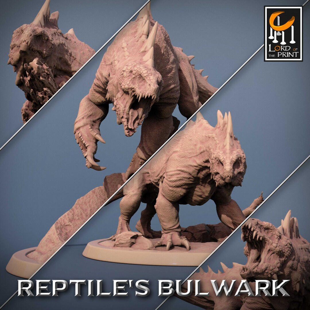 Crested Varan | RPG Miniature for Dungeons and Dragons|Pathfinder|Tabletop Wargaming | Dinosaur Miniature | Lord of the Print